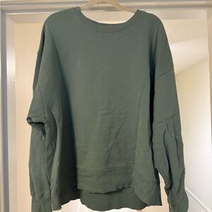 TNA Cozy Fleece crew green